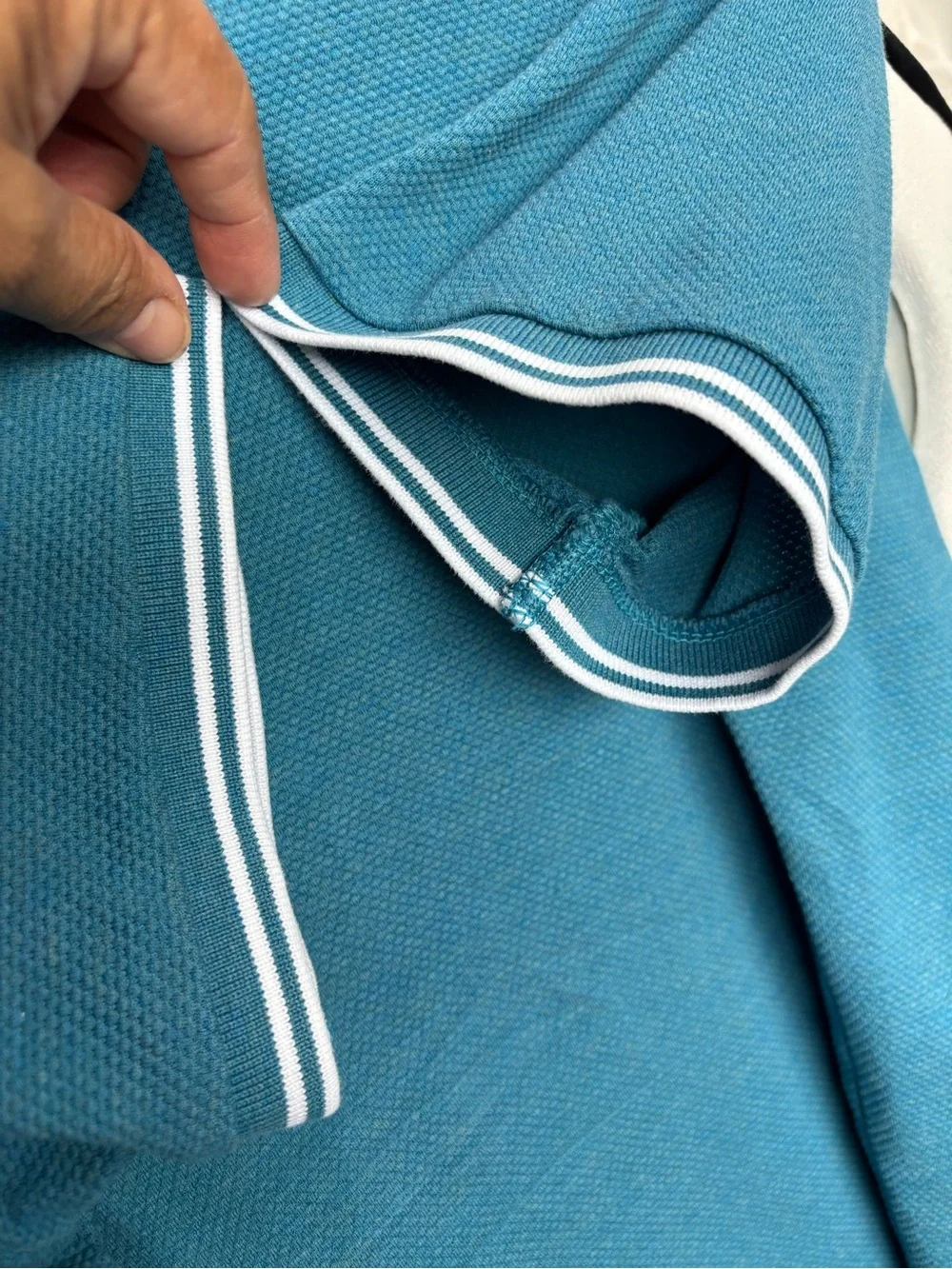 Banana Republic Teal Polo with Contrast Stripe Collar